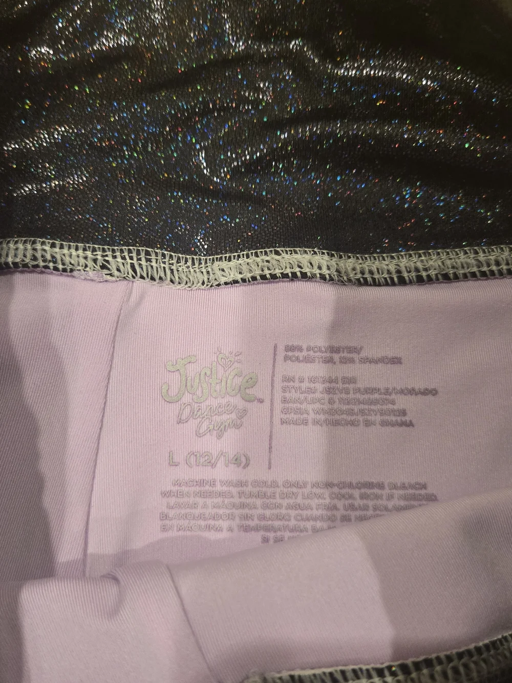 NWT Justice Girls Split Metallic Cinch Waistband Shorties sizes LG (12/14) X2